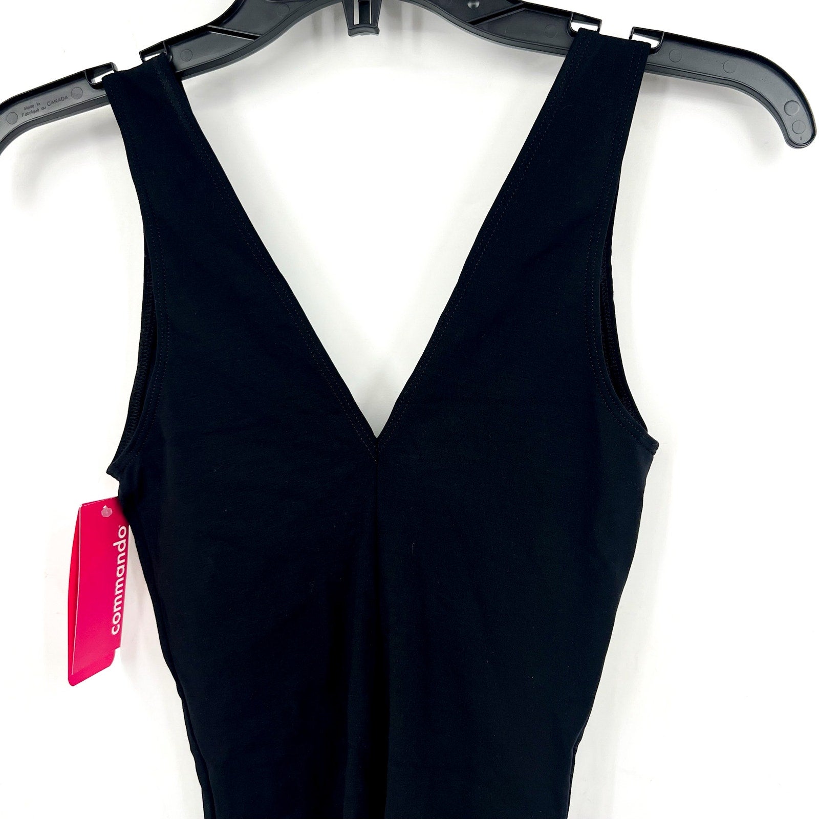 COMMANDO Women's Butter Luxe Deep V Bodysuit Small Black Sleeveless NWT