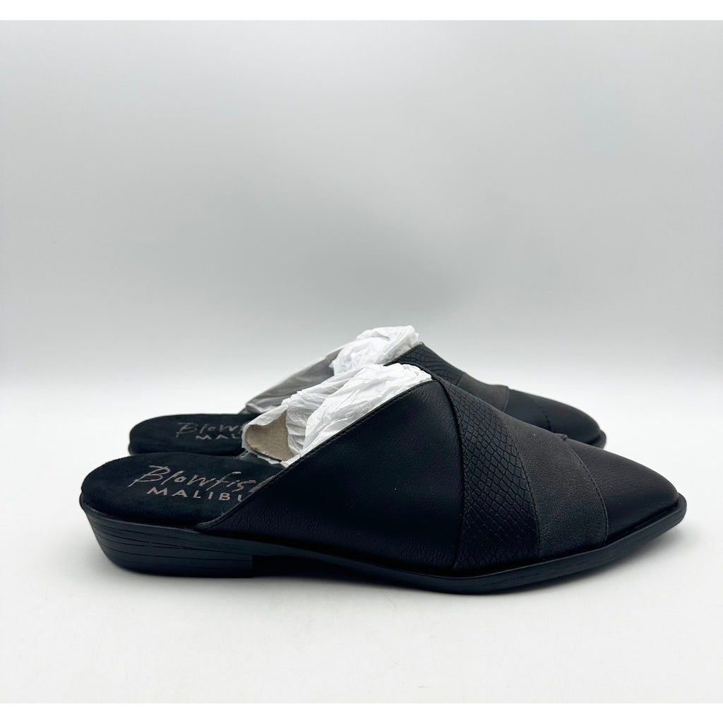 Blowfish Malibu Womens Hazel Mules Size 8.5 M EU 39 Black Vegan Leather NIB