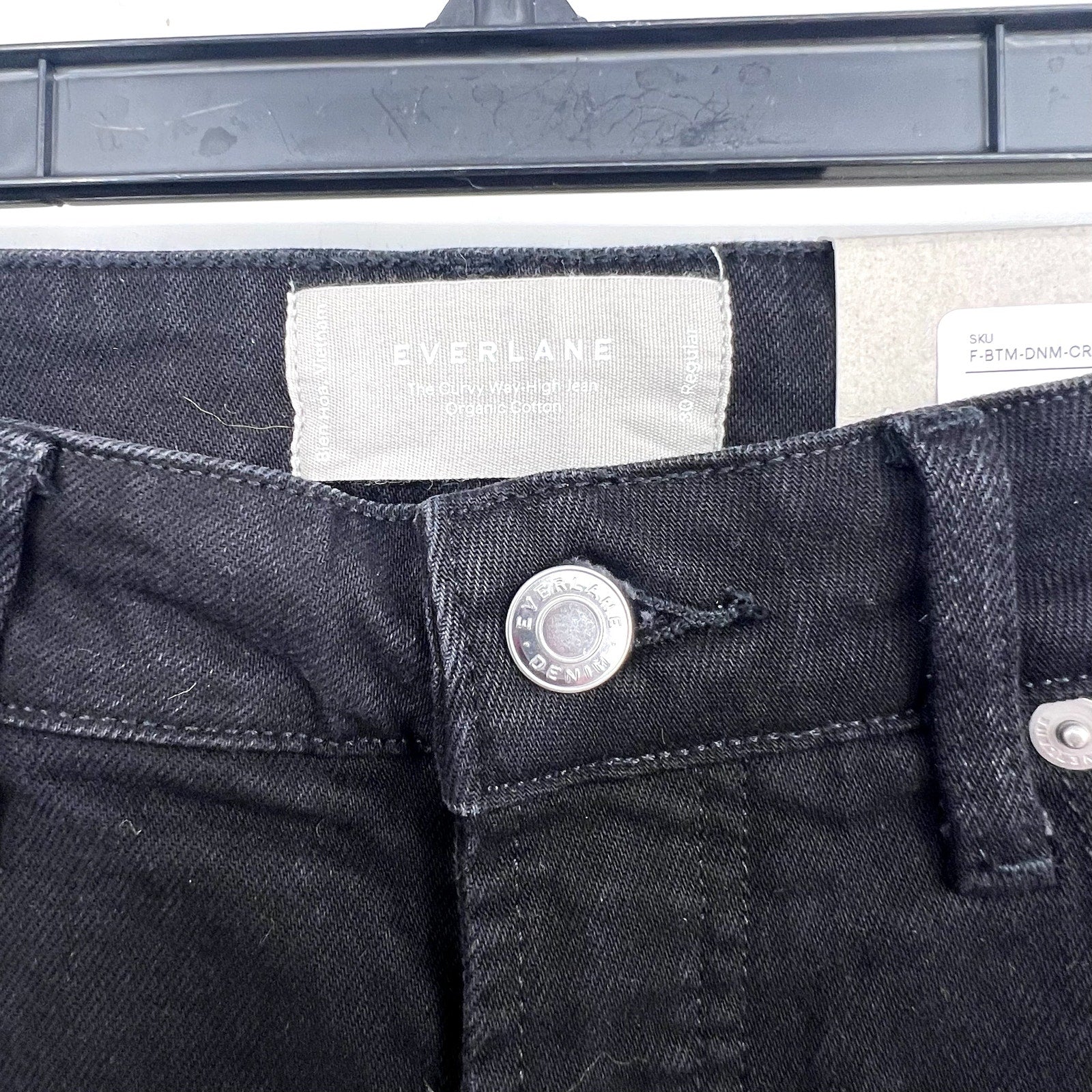 EVERLANE Women's The Curvy Way High Jeans 30x28 US 10 Black Organic Cotton NWT