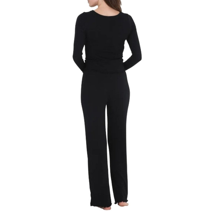 HONEYDEW Women's Dreamland Lounge Rib Pajamas Set Small Black NWT