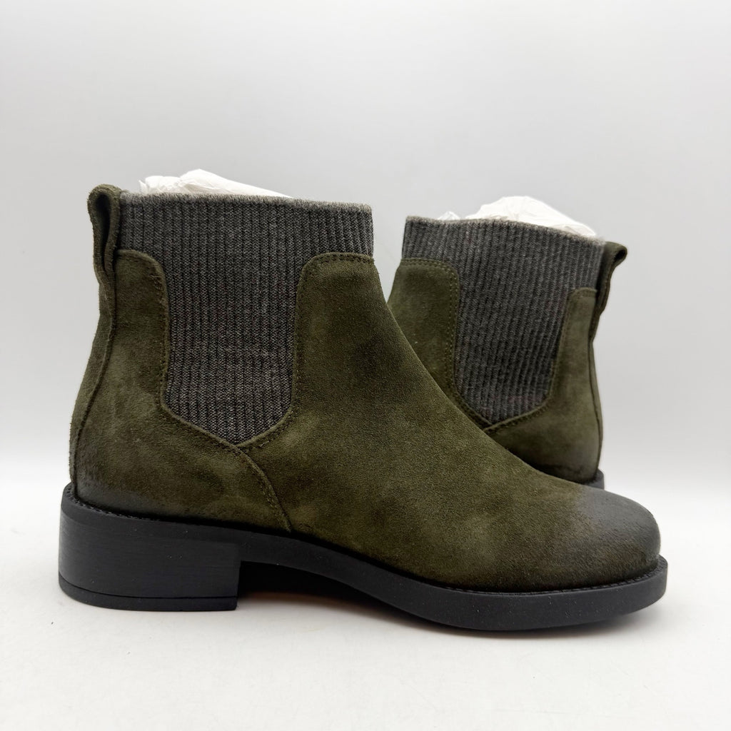Cammina Womens Salerno Ankle Boots Size 7.5 Olive Green Suede NWOB