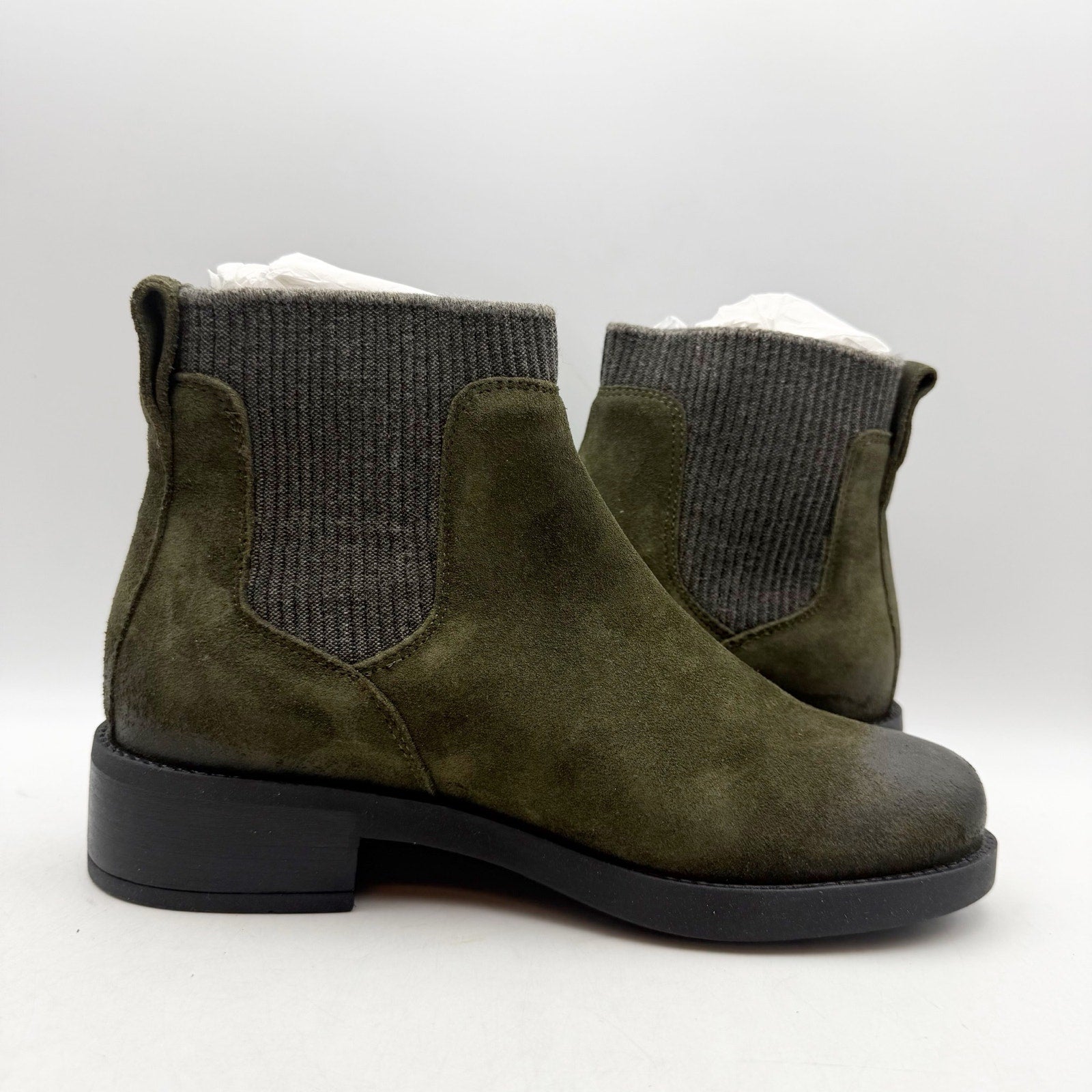 Cammina Womens Salerno Ankle Boots Size 7.5 Olive Green Suede NWOB