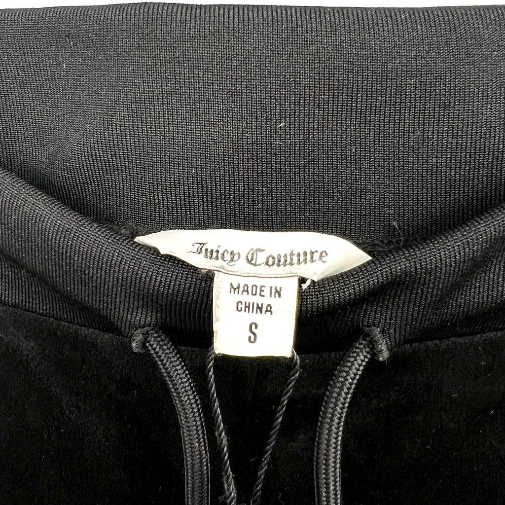 JUICY COUTURE Women's OG Big Bling Velour Track Pants Small Black Liquorice NWT