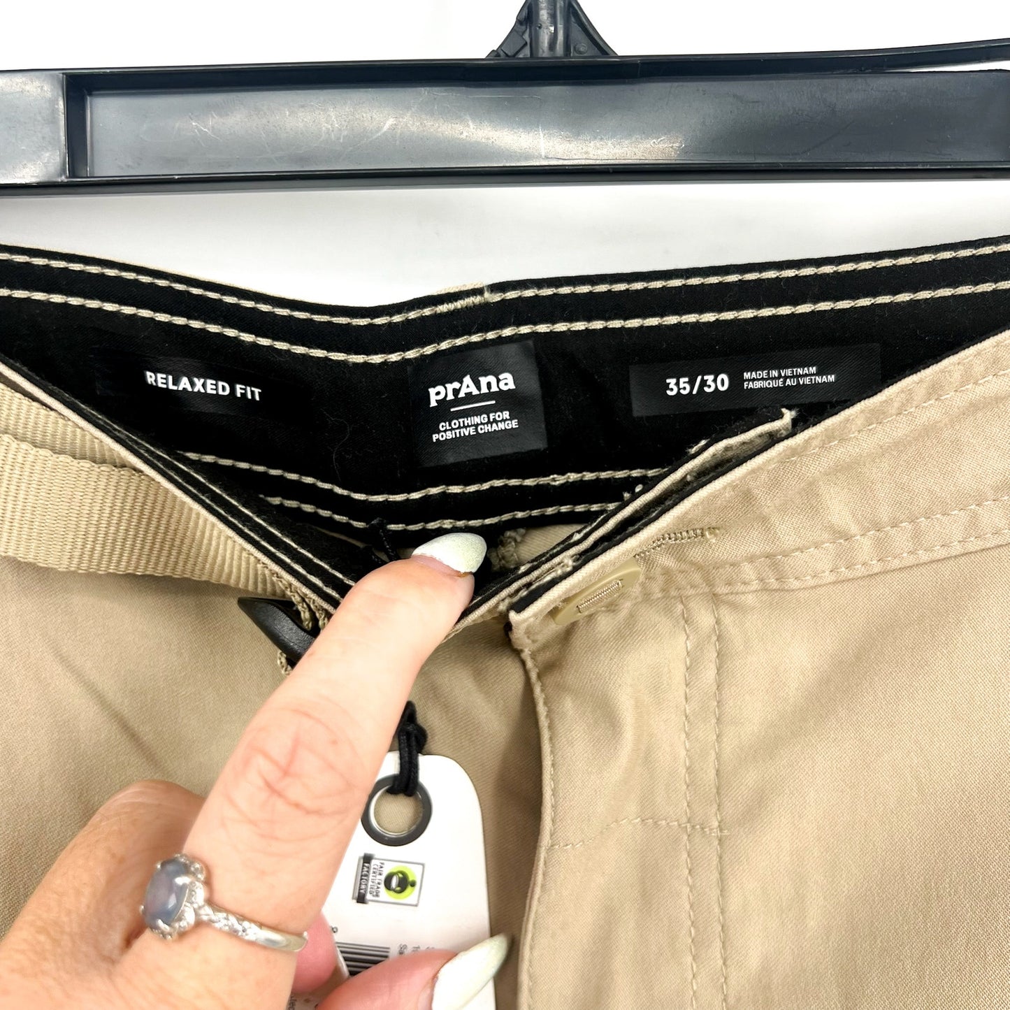 PRANA Men's Zion Straight Pants 35x30 Tan Sandbar Slim Fit Stretch Outdoors NWT