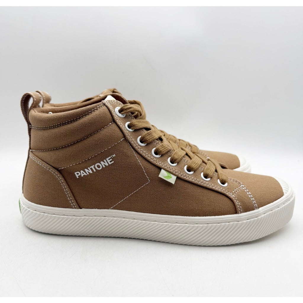 Cariuma OCA High Top Sneakers Mens 9 Womens 10.5 Tan Brown Canvas Contrast NIB