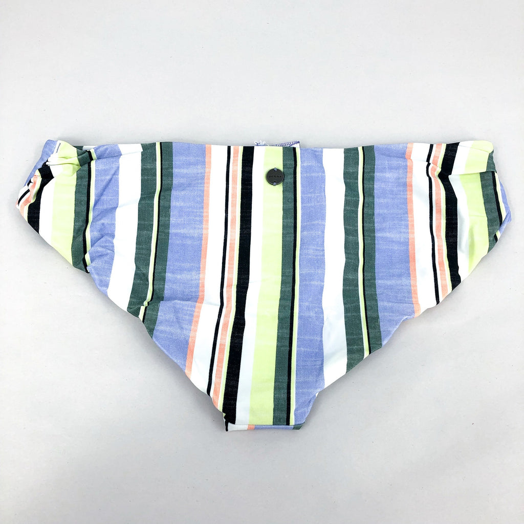 PRANA Women's Marta Bikini Bottom Large Blue Morning Glory Stripe Hipster NWT