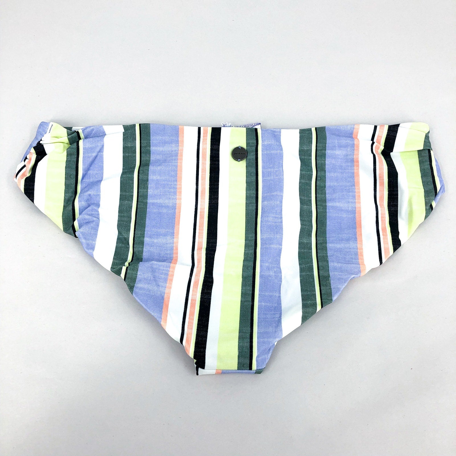 PRANA Women's Marta Bikini Bottom Large Blue Morning Glory Stripe Hipster NWT