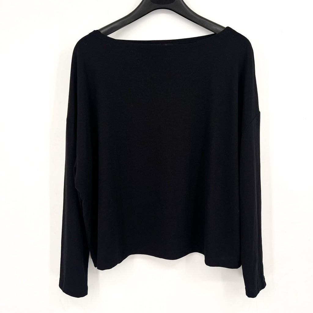 ALLSAINTS Women's Rita Oversized T-Shirt Large Black Long Sleeve NWT