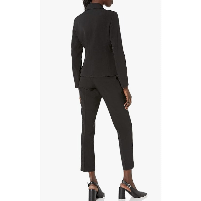 LE SUIT Women's Single Button Blazer Size 14W Black Suit Jacket NWT
