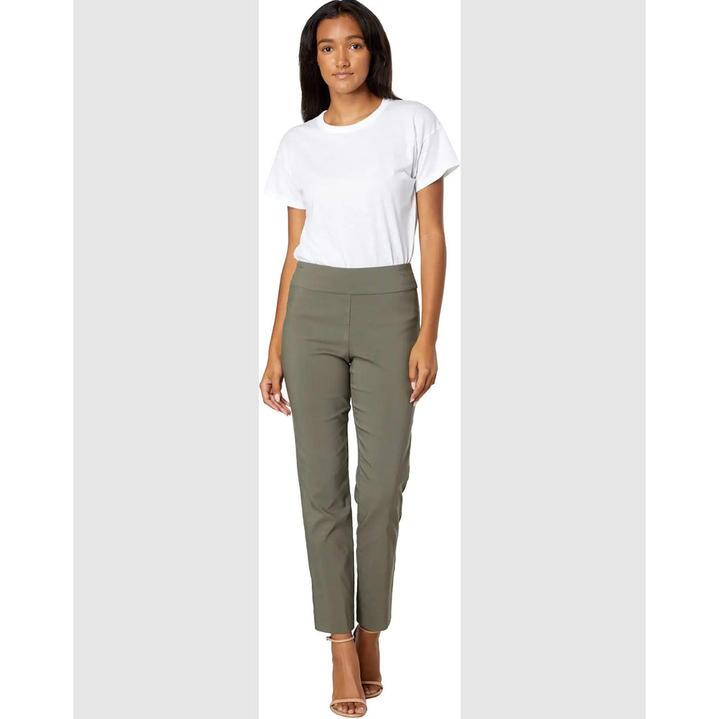 KRAZY LARRY Women's Pull-On Ankle Pants Size 6 Green Olive High Rise Stretch NWT