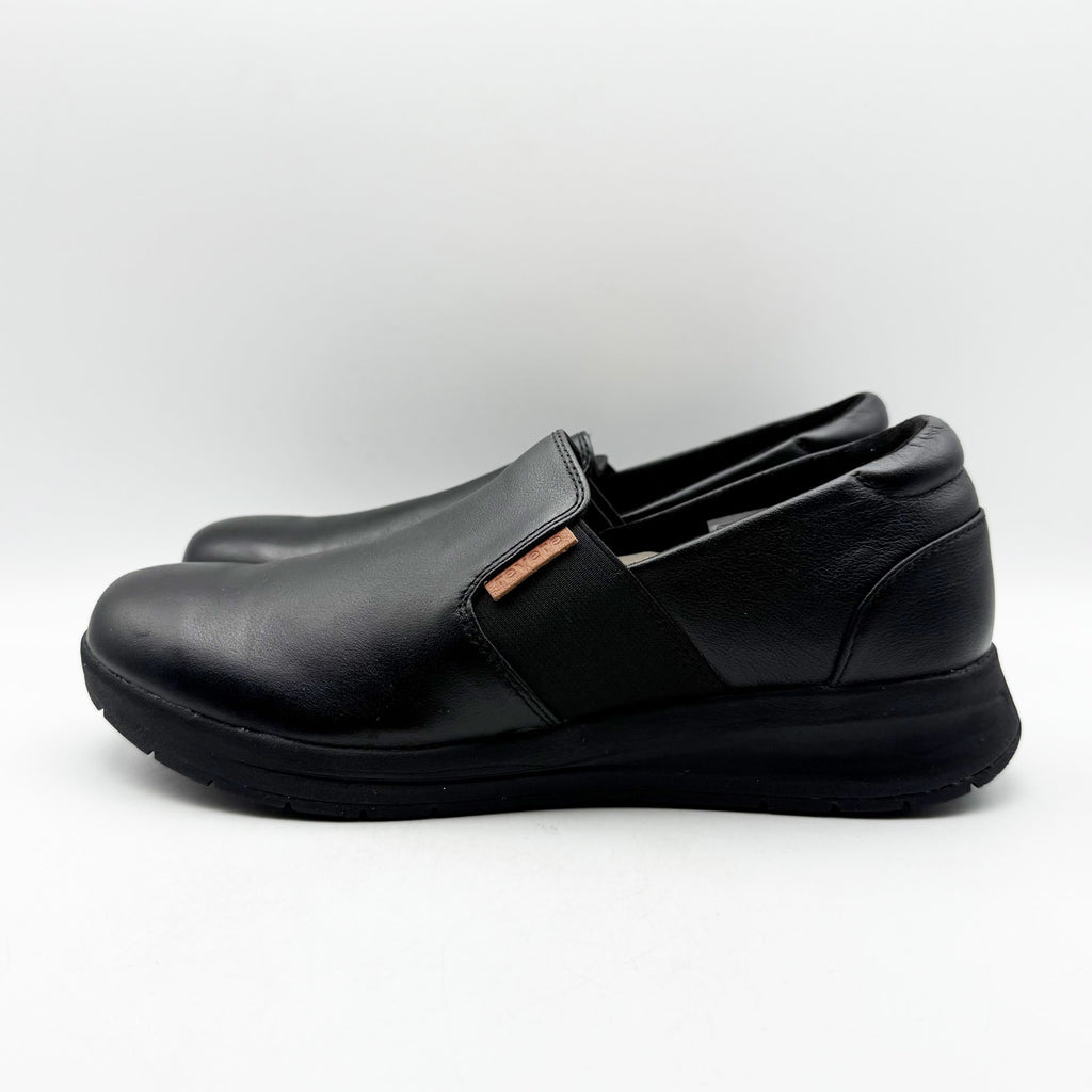 Revere Womens Panama Casual Sneakers US 11 M EU 42 Black Leather Slip On NIB