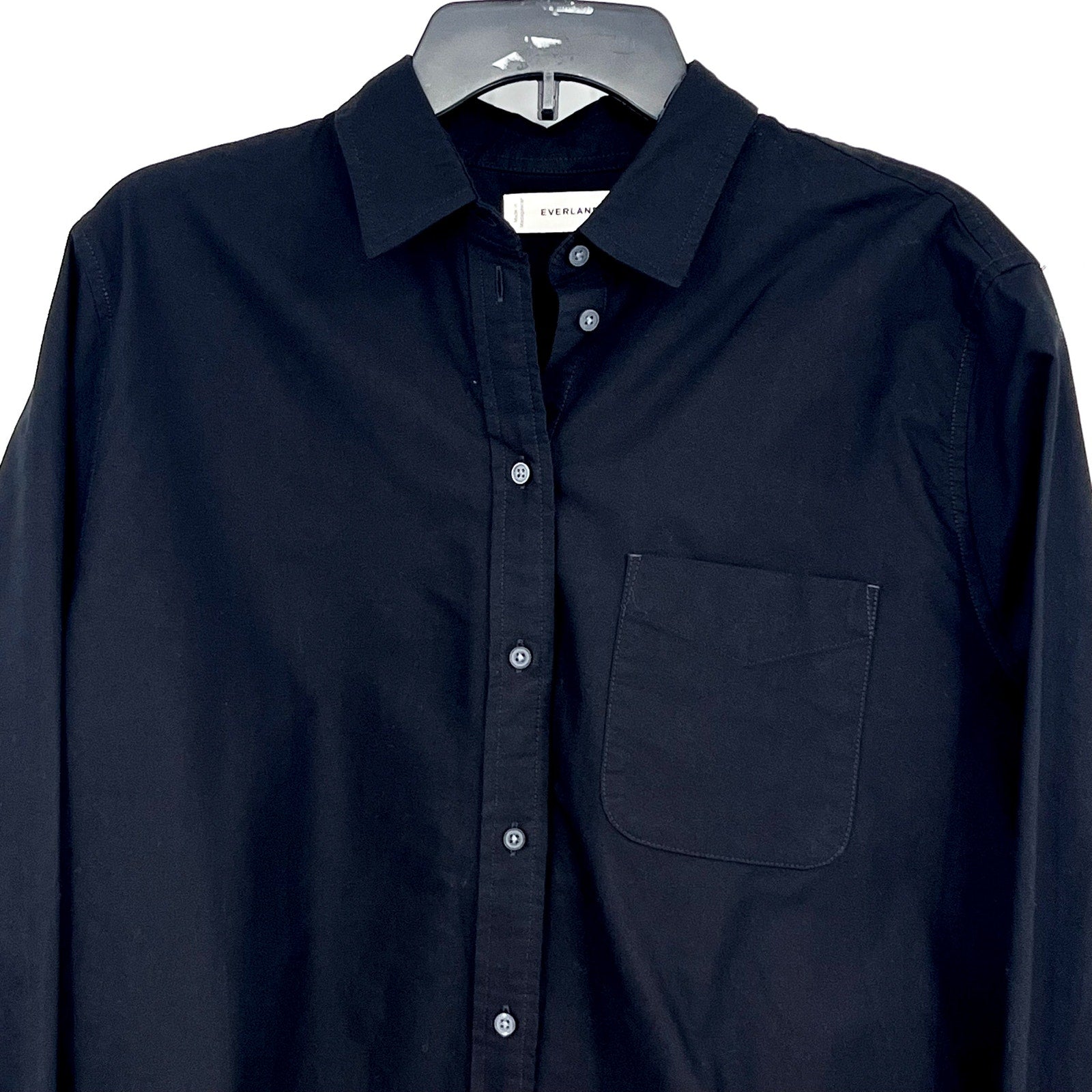 EVERLANE Women's The Must-Have Oxford Shirt Size 12 Black Oversized NWT