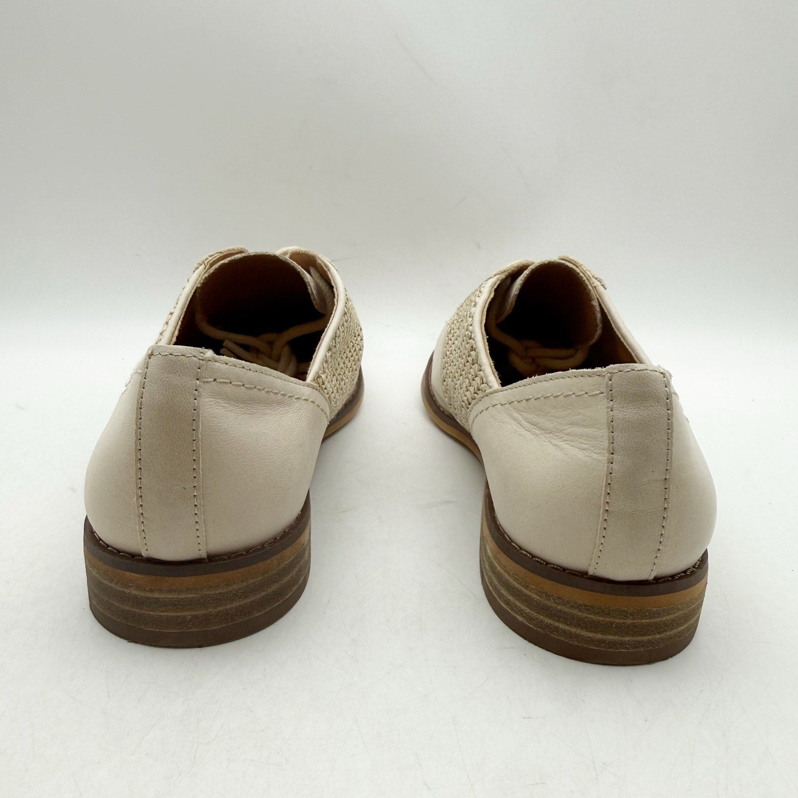 Lucky Brand Womens Elyza Oxford Shoes US 7 M Off White Leather NWOB