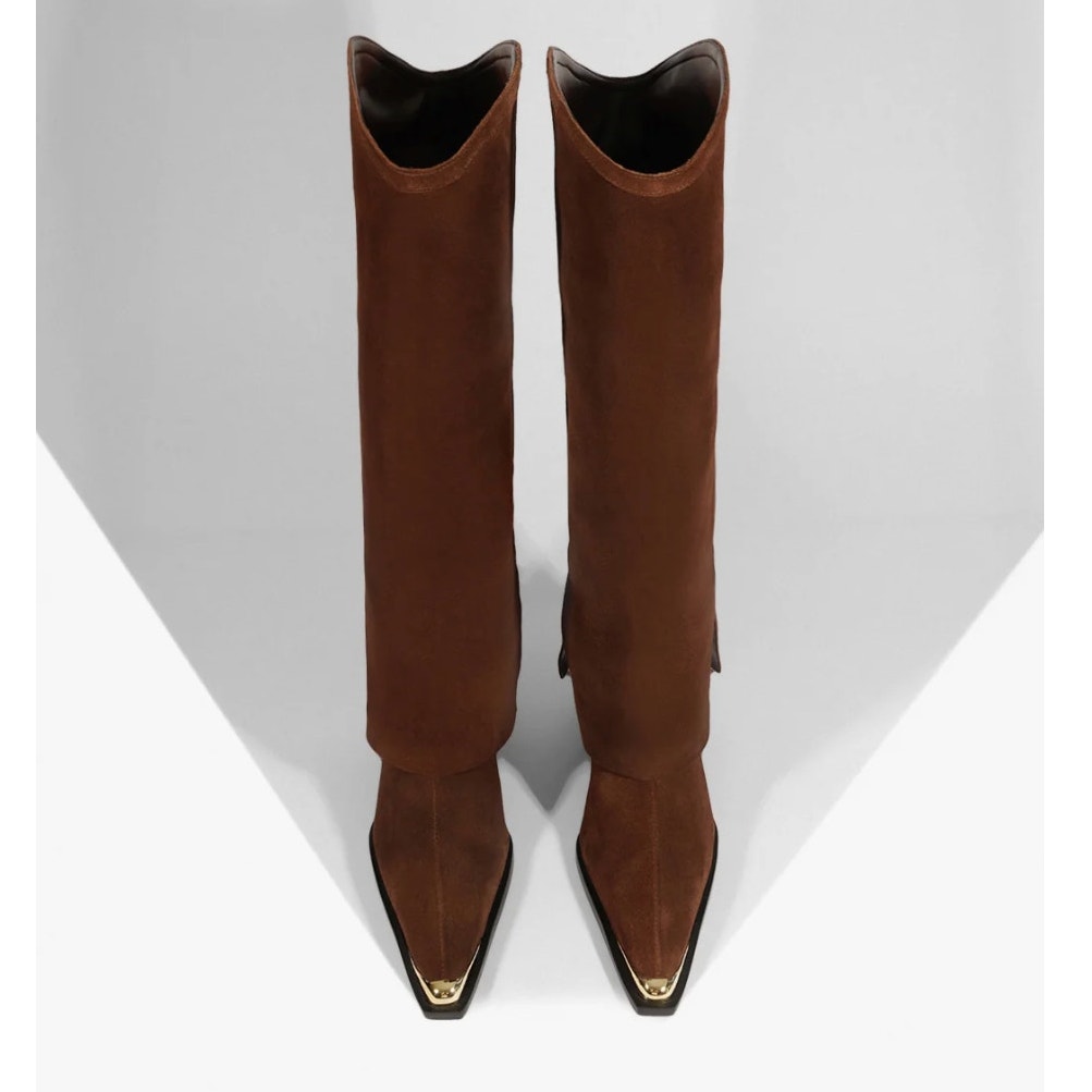 SCHUTZ Womens Raffaela Up Cloak Knee High Boots US 9 M Root Brown Suede NWOB