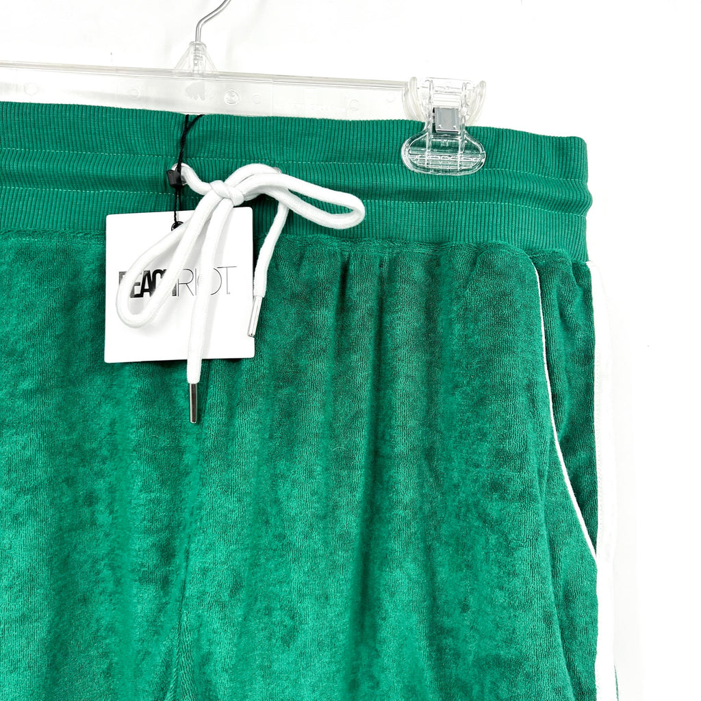 BEACH RIOT Women's Rynn Velour Shorts Large Forest Park Drawstring NWT