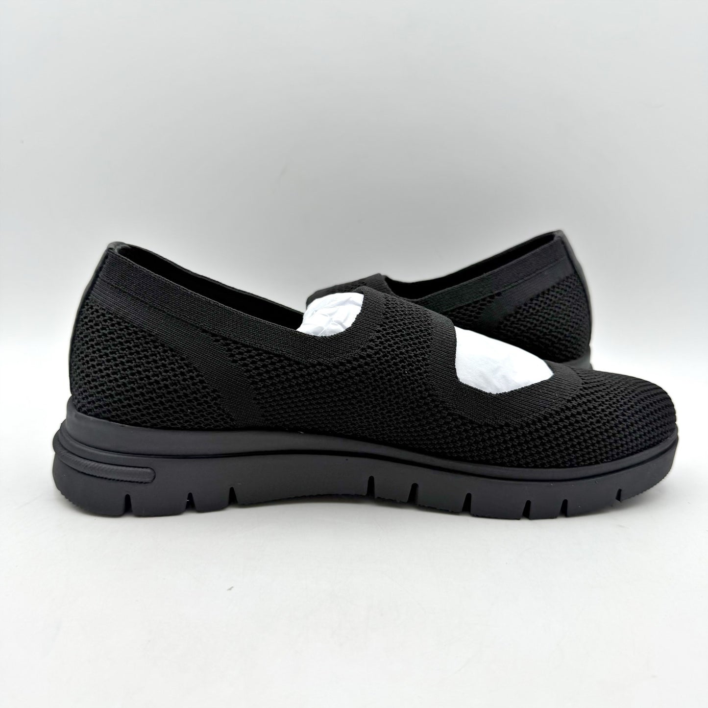 David Tate Womens Comfy Mary Jane Shoes US 6 M Black Knit NIB