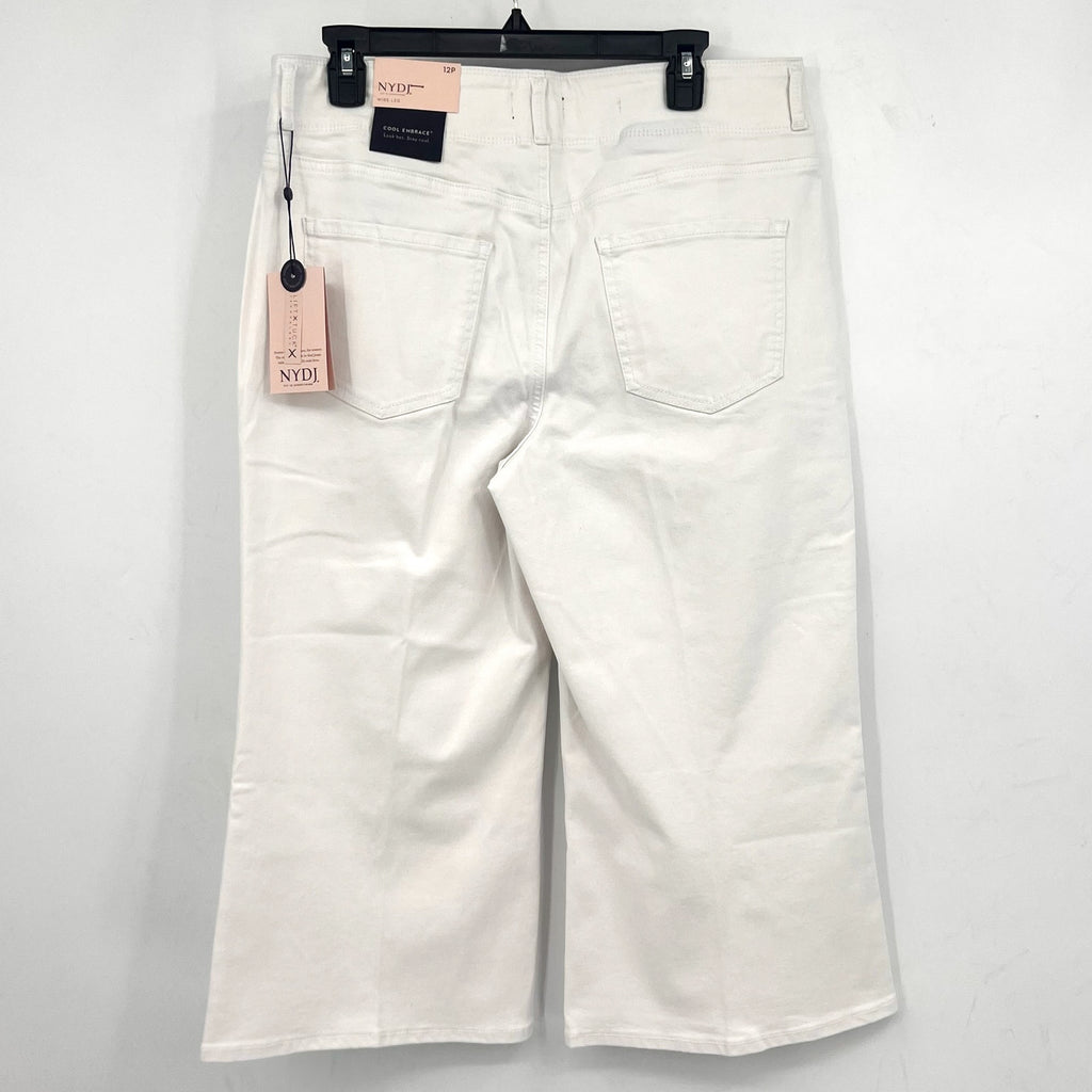 NYDJ Womens Cool Embrace Wide Leg Crop Jeans 12 PETITE Optic White NWT