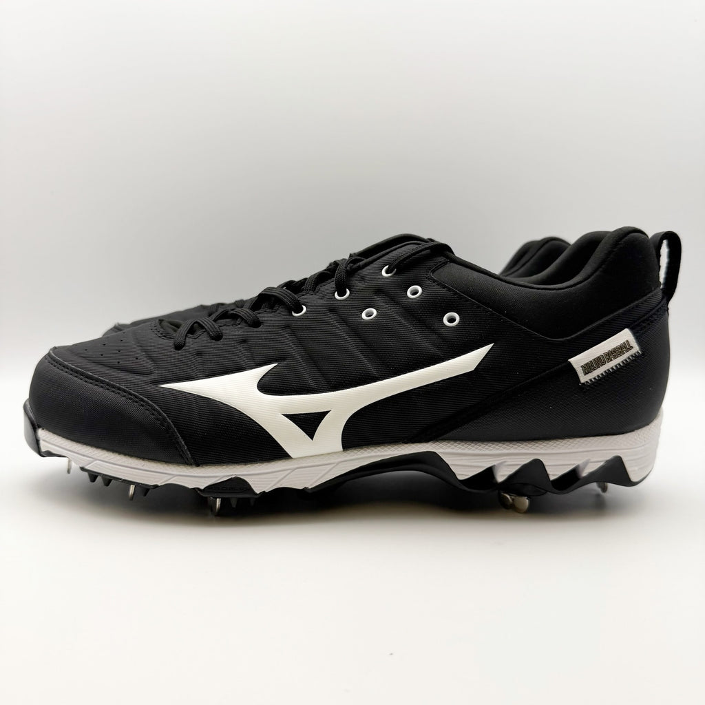 Mizuno Mens 9 Spike Ambition 2 Low Metal Baseball Cleats US 11 Black White NWOB