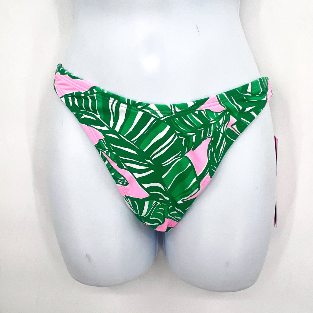 LILLY PULITZER Pico High Cut Bikini Bottom Size 0 Pink Green Lets Go Bananas NWT