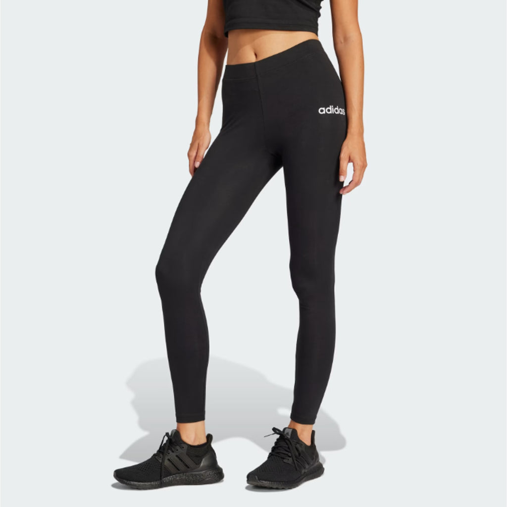 ADIDAS Women's Essentials Linear Leggings Medium Black White Logo NWT
