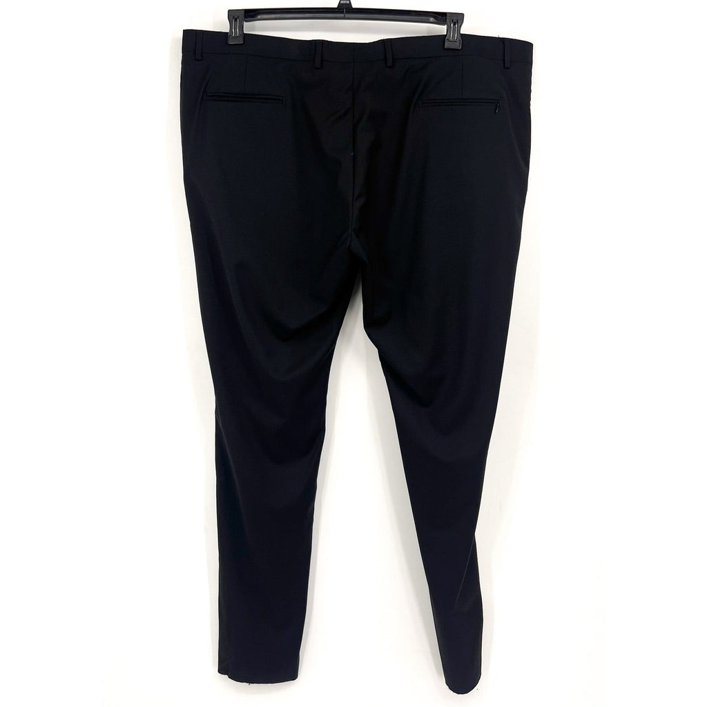 NORDSTROM Men's Trim Fit Dress Pants 48R Black Stretch Wool Tech-Smart NWT