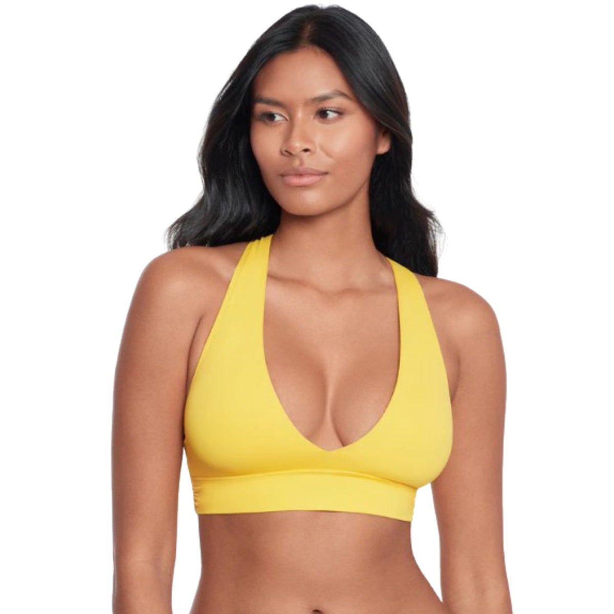 LAUREN RALPH LAUREN Twist X Back Bikini Top Size 4 Bright Yellow Beach Club NWOT