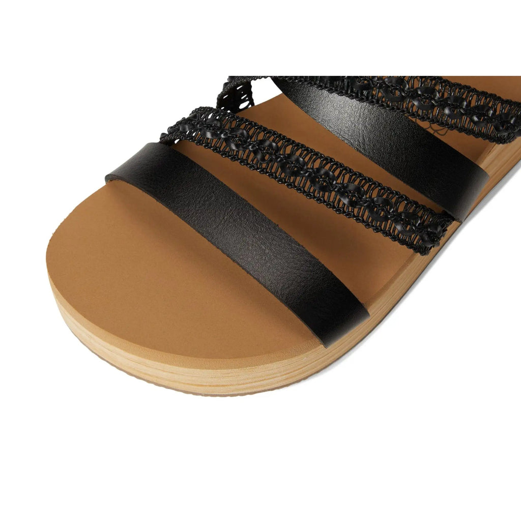 Skechers Womens Summers Wedge Sandals Size 9.5 EU 39.5 Black Slip On NIB