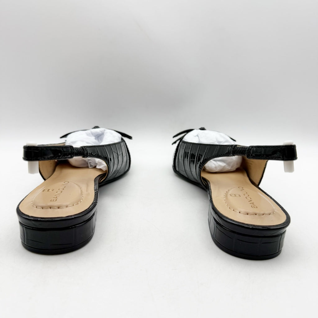 Bandolino Womens Aleeza Flats US 6 M Black Croc Vegan Leather NIB