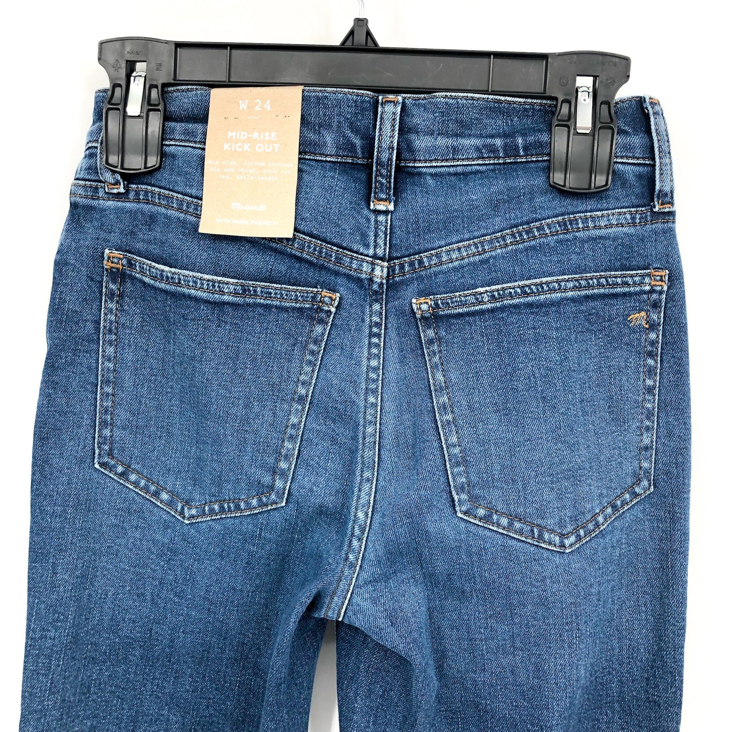 MADEWELL Women's Kick Out Crop Jeans Size 24 Blue Brinton NM242 Mid Rise NWT