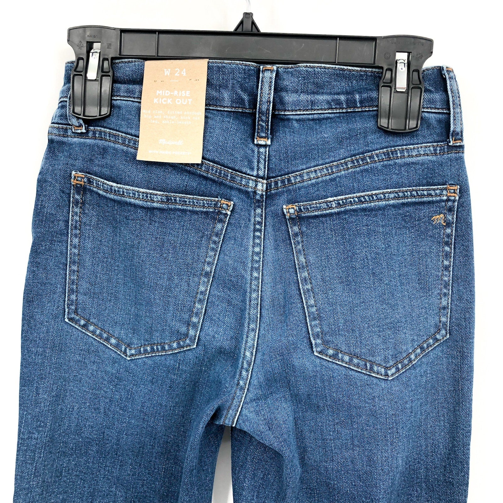 MADEWELL Women's Kick Out Crop Jeans Size 24 Blue Brinton NM242 Mid Rise NWT