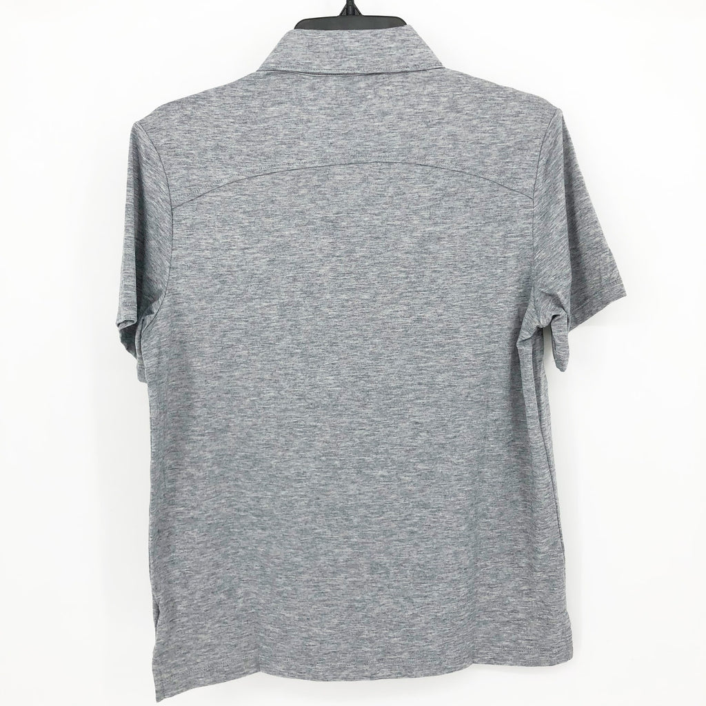 Ministry of Supply Mens Zip Polo Shirt XS Light Grey Composite Merino NWT