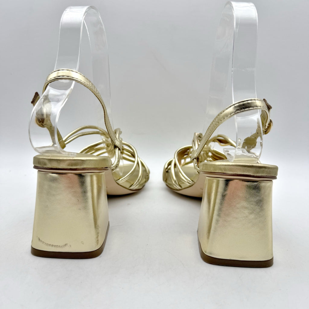 Marc Fisher Womens Magnify Heeled Sandals Size 6 M EU 36.5 Gold NWOB