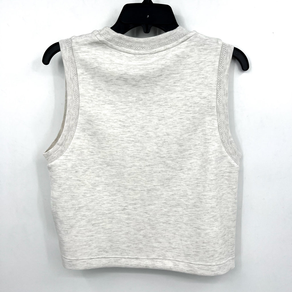 VARLEY Womens Shea Crop Tank Top Small Ivory Marl Crewneck Sleeveless Zipper NWT