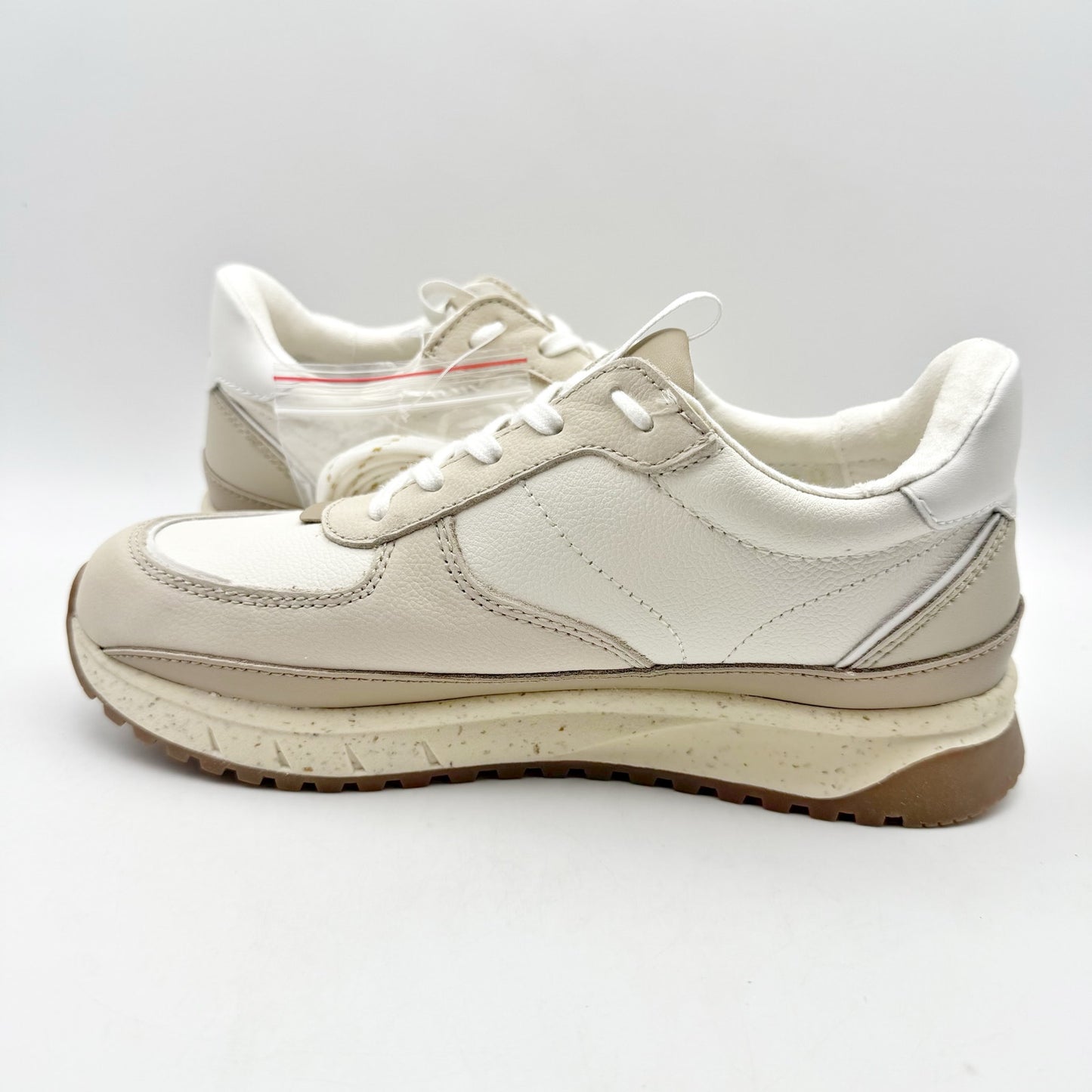 MADEWELL Womens Kickoff Trainer Sneakers US 7 M Cream Tan White Leather NIB
