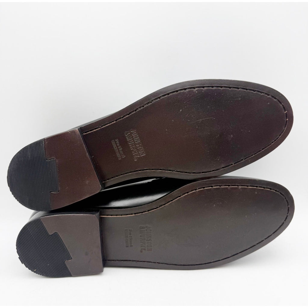 JOHNSTON & MURPHY Mens Hayes Tassel Dress Loafers Size 11.5 Black Leather NWOB