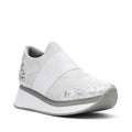 Donald Pliner Womens Pelham Wedge Sneaker US 11 M Silver White Slip On NWOB