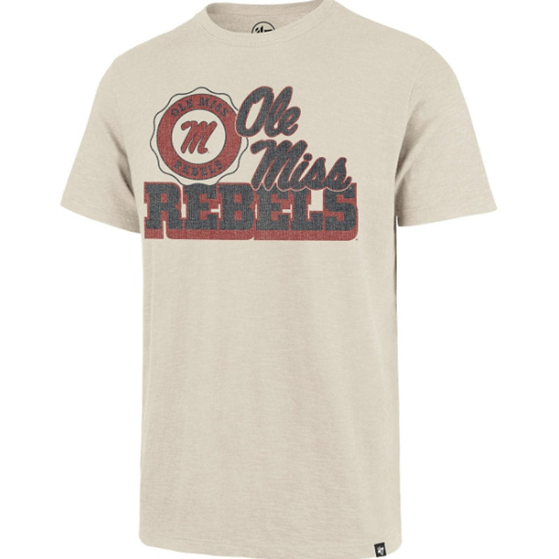 47 Mens University of Mississippi Bottom Line Scrum T-shirt Large Khaki NWT