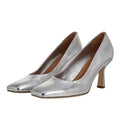 Franco Sarto Womens Flexa Aela Pumps US 8.5 M EU 39 Silver Leather NIB