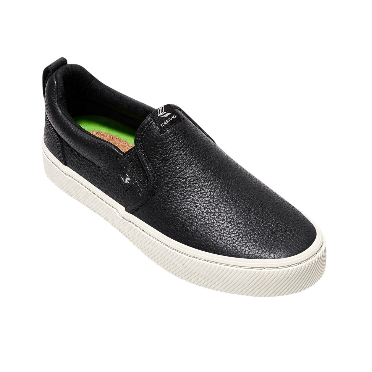 Cariuma Womens  Slip On Sneaker Size 5.5 Black Premium Leather NIB
