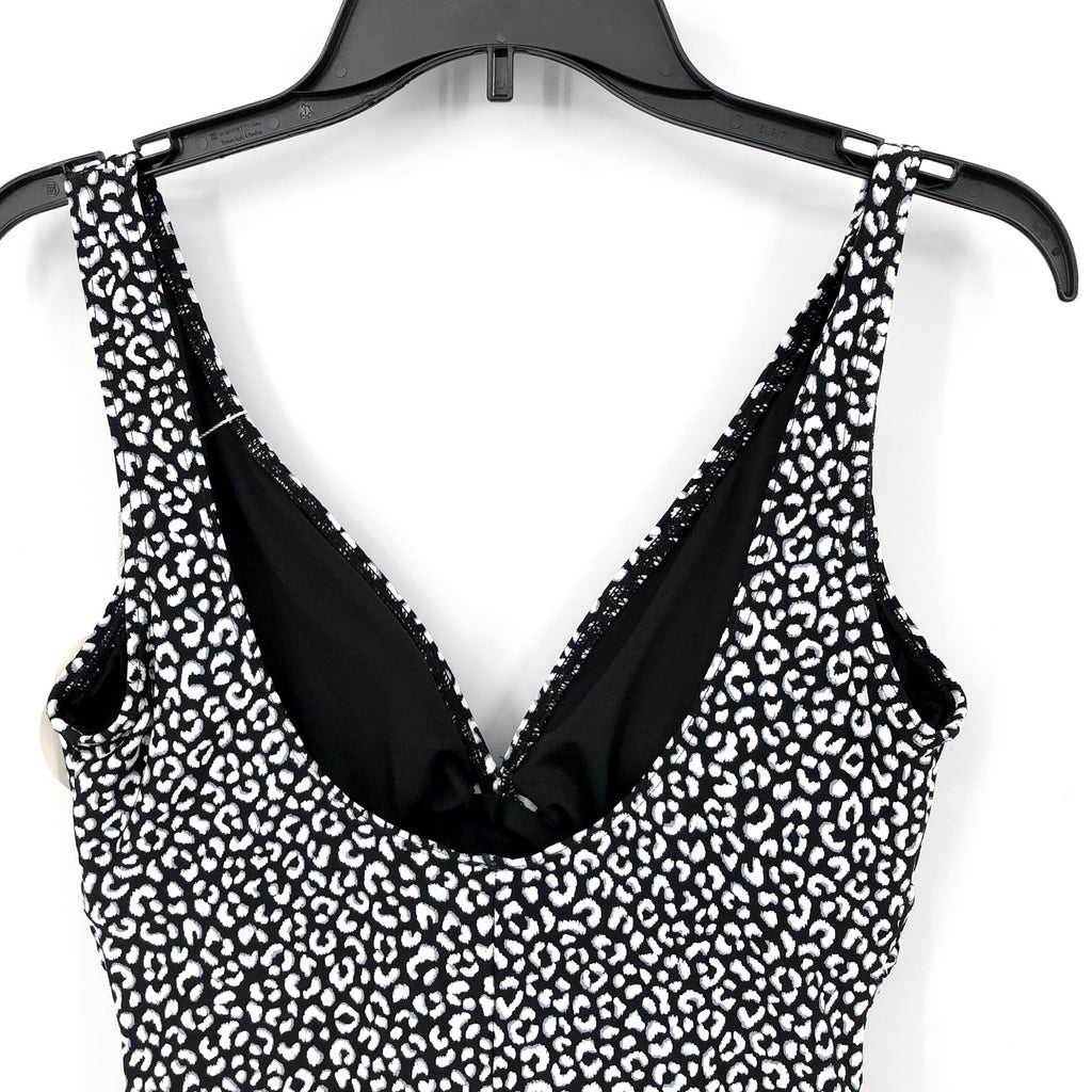CONTOURS COCO REEF Solitaire One Piece Swimsuit 12/36C Black Print Underwire NWT