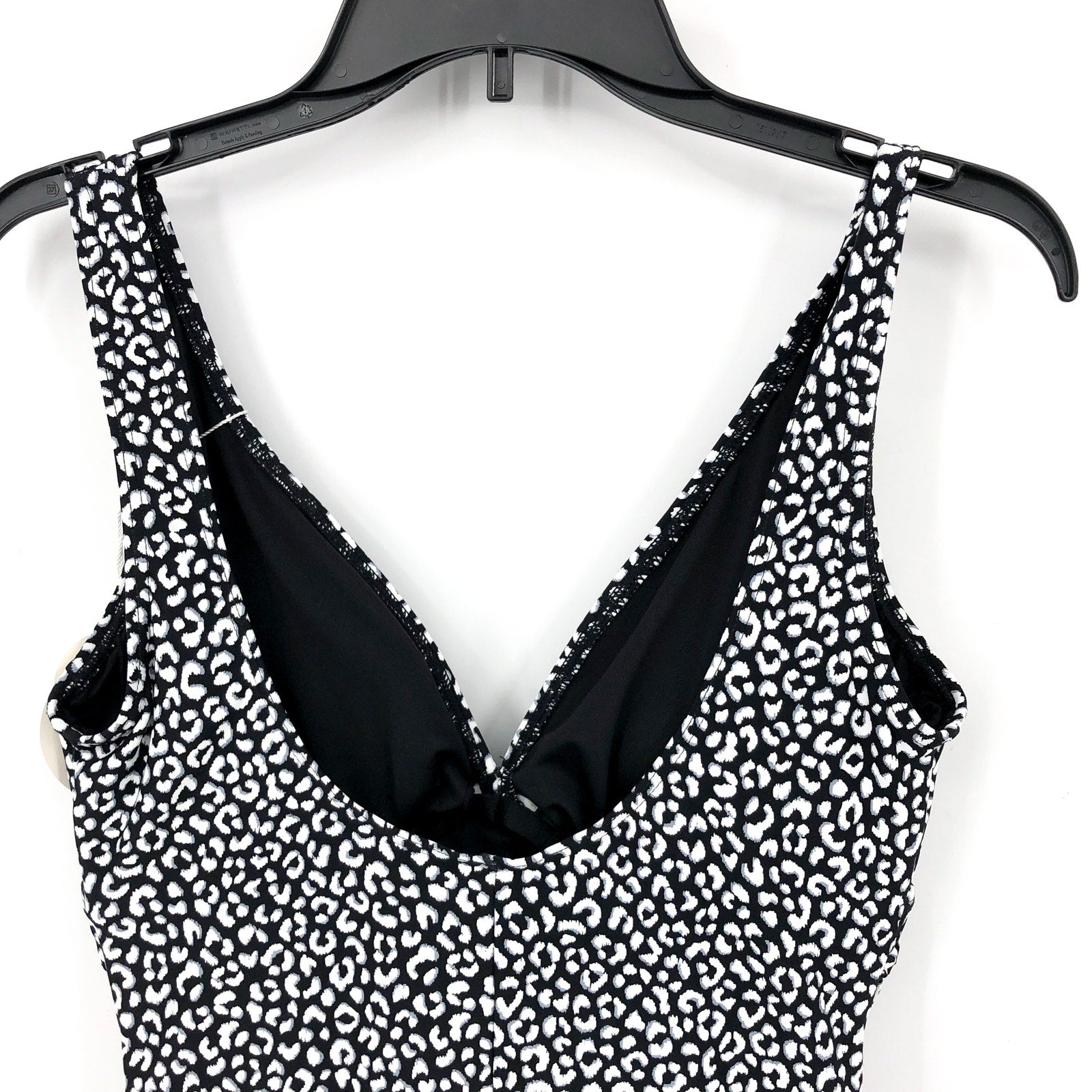CONTOURS COCO REEF Solitaire One Piece Swimsuit 12/36C Black Print Underwire NWT