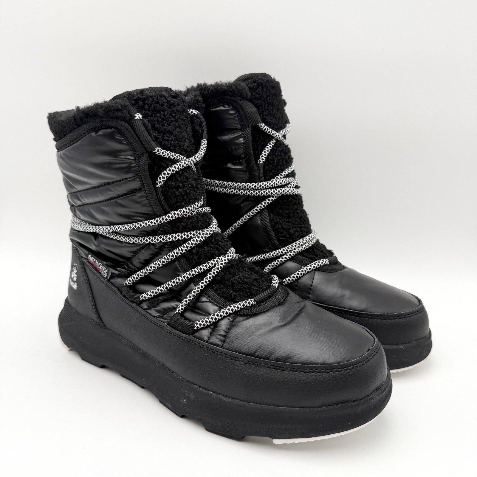 Kamik Womens Lea Pull Winter Boots US 7 M EU 38 Black Fleece NIB