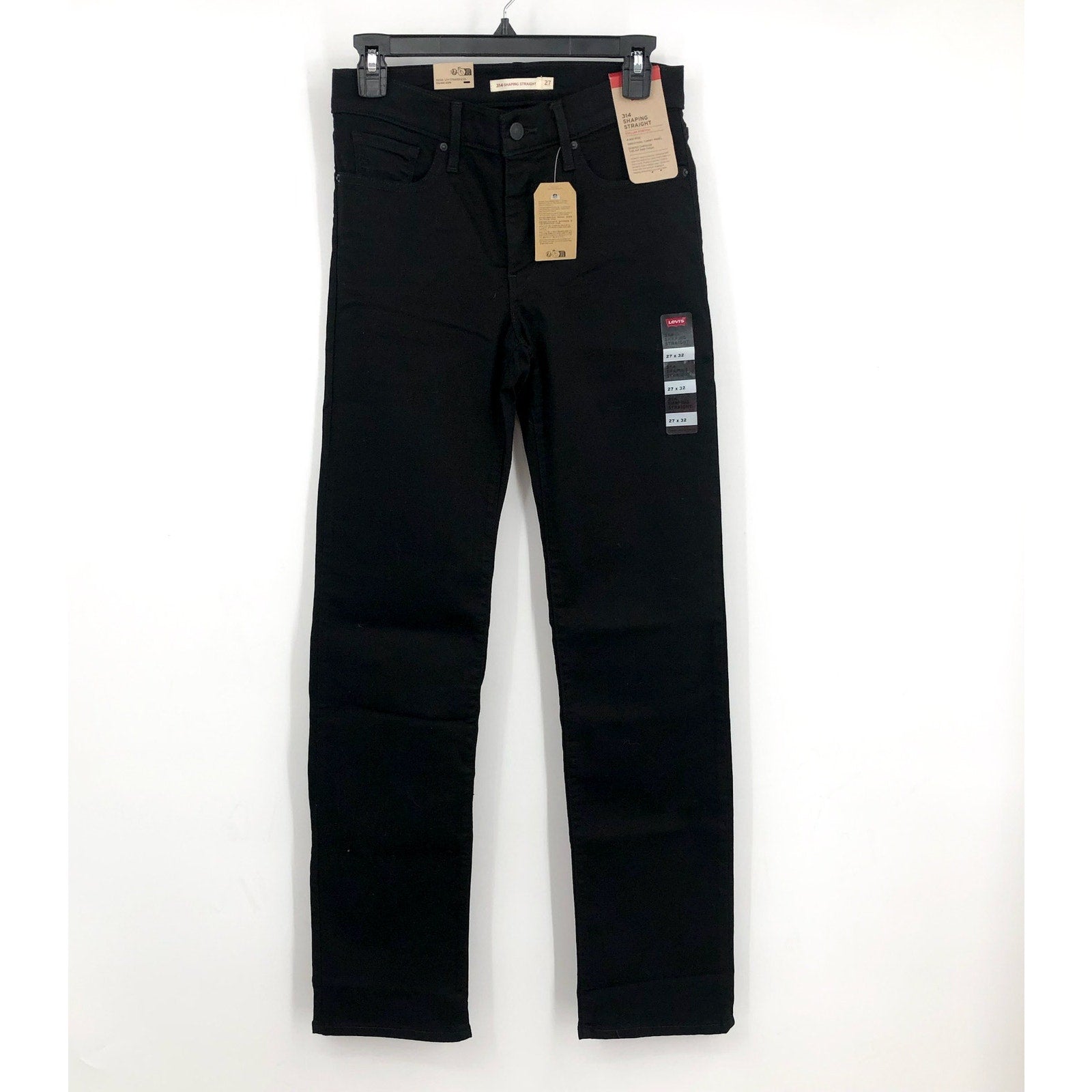 LEVI'S Women's 314 Shaping Straight Jeans 27x32 US 4 Soft Black NWT 196310000