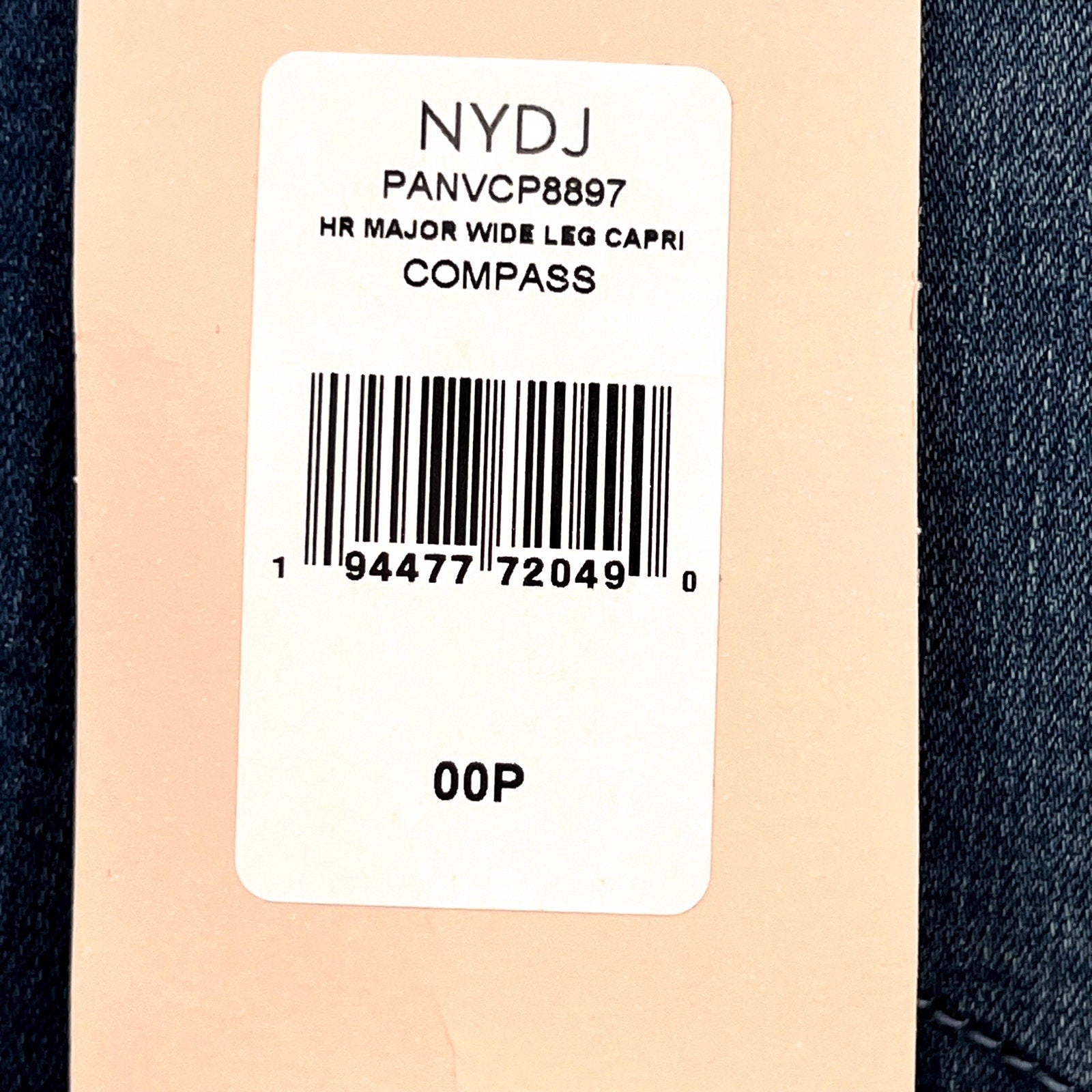 NYDJ Womens Cool Embrace Major Wide Leg Capri Jeans 00 PETITE Compass Blue NWT