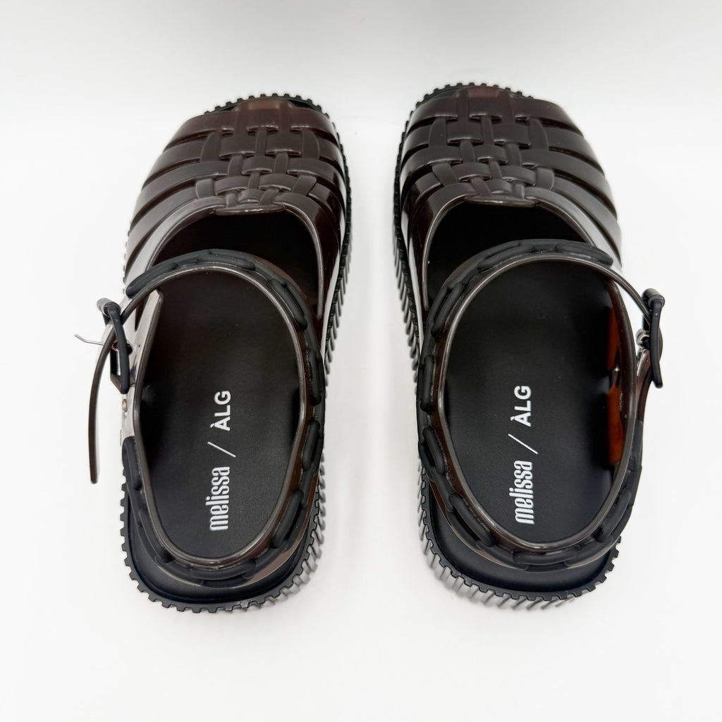 Melissa Womens Francxs + A LA Garconne Sandals Size 6 EU 37 Brown Black NIB