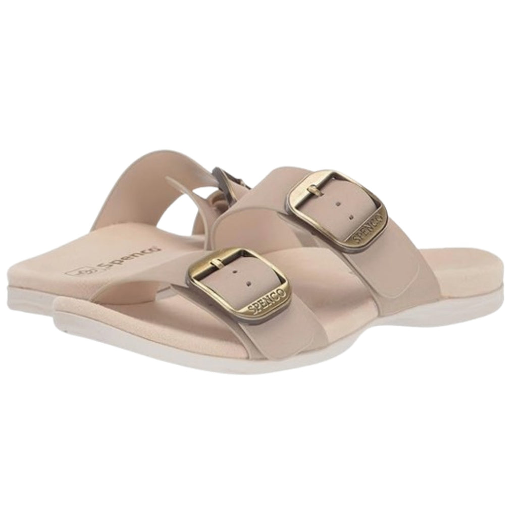 Spenco Womens Vista Slip On Sandals US 7.5 WIDE Grey Morn Leather APMA NIB