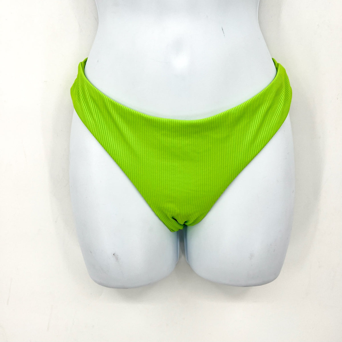 BECCA Women's Adela Hipster Bikini Bottoms Small Kiwi Green Fine Line Rib NWT