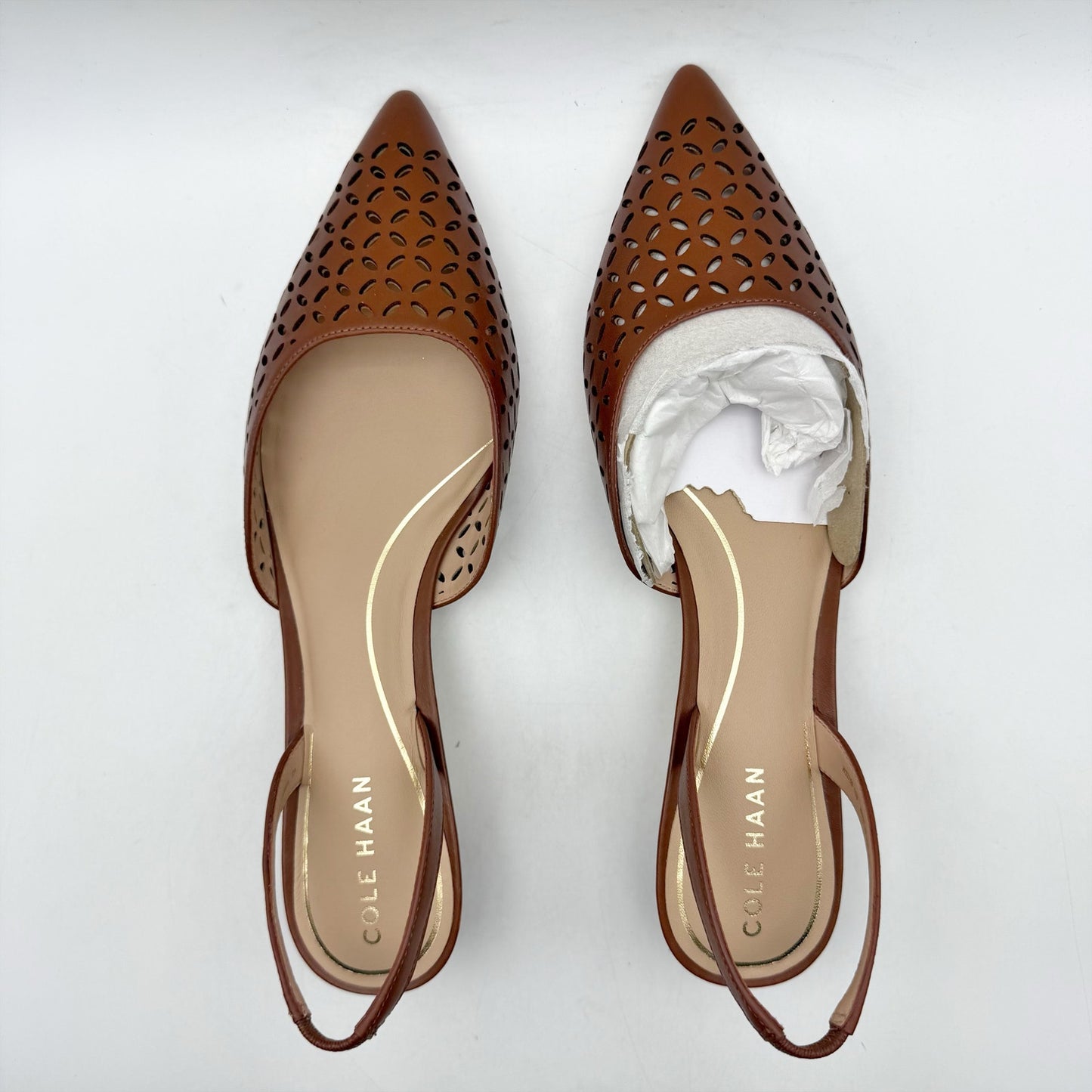 Cole Haan Womens Gilda Pumps US 10 B EU 40.5 Brown Perforated Leather NIB