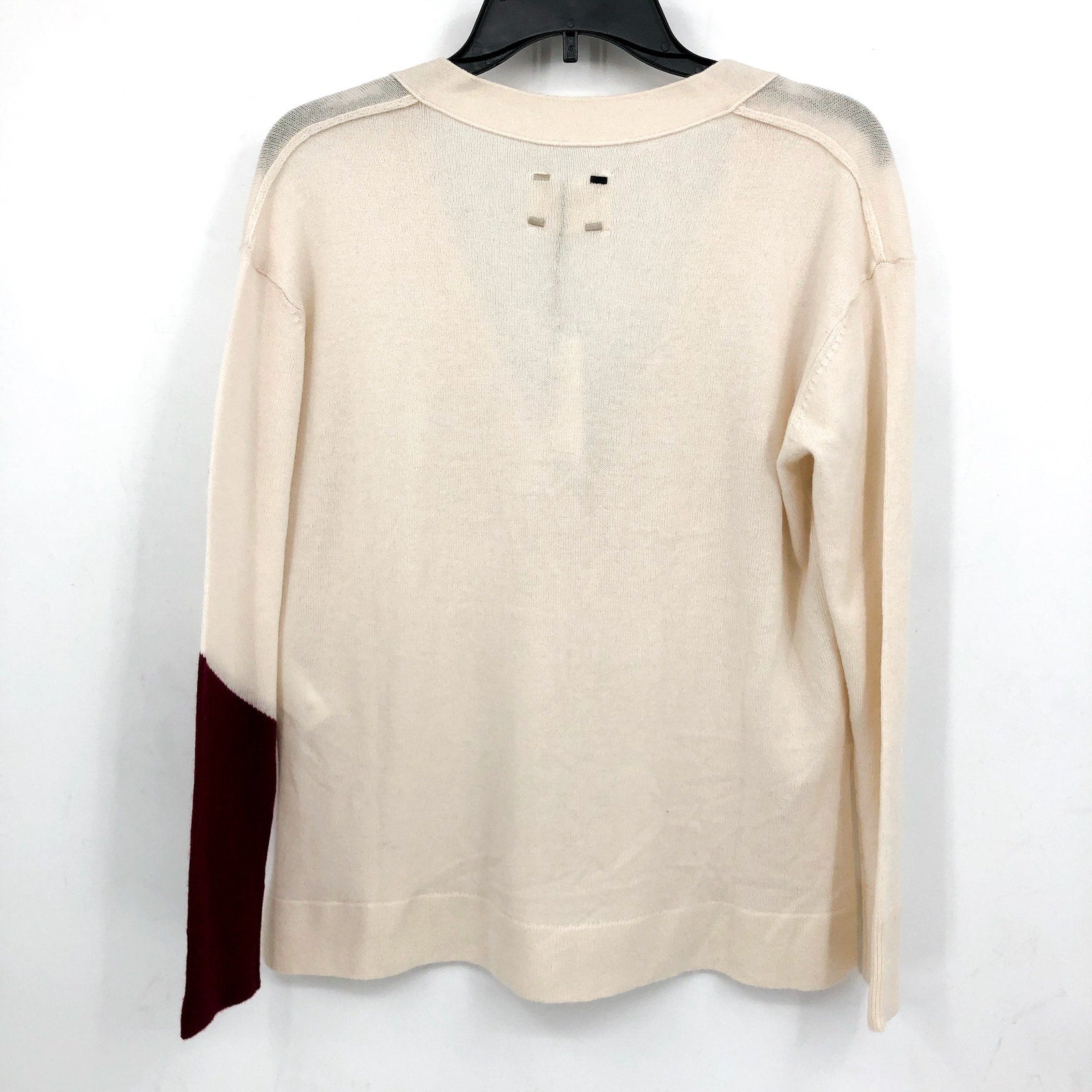 LABEL Women's Go-To Cardigan Sweater Small Putty Beige Wool Cashmere V-Neck NWT