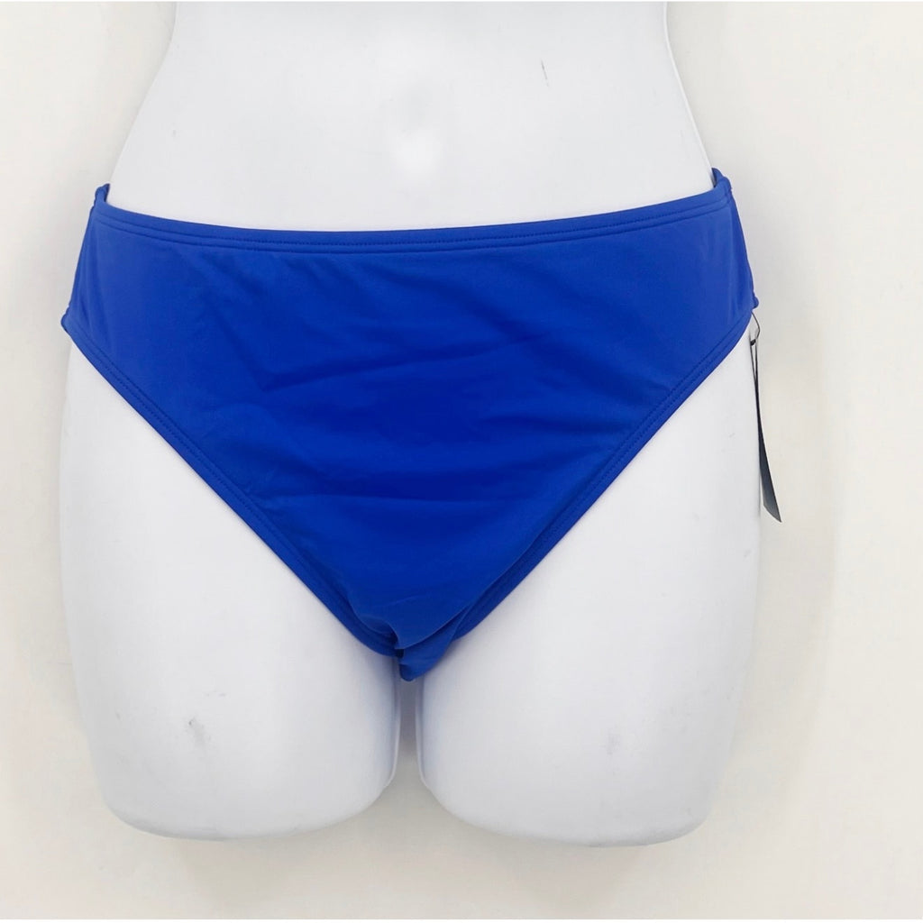 LAUREN RALPH LAUREN Women's Hipster Bikini Bottoms Size 12 Blue Beach Club NWT